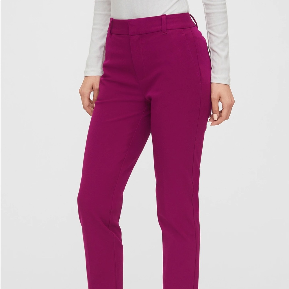NWT Gap Slim Straight, High Rise ankle pants, mulberry pink, size 12